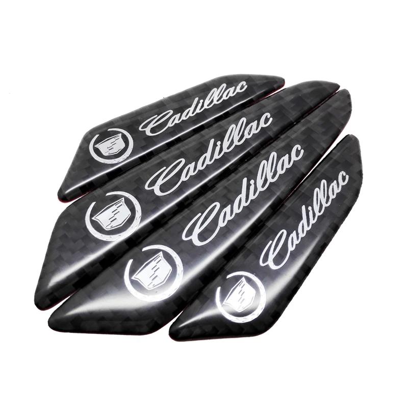 For Cadillac Escalade Tiburon Deville CTS DTS SLS XLR ATS XTS STS SRX Seville Auto Door Protective Stickers Carbon Fiber Decals