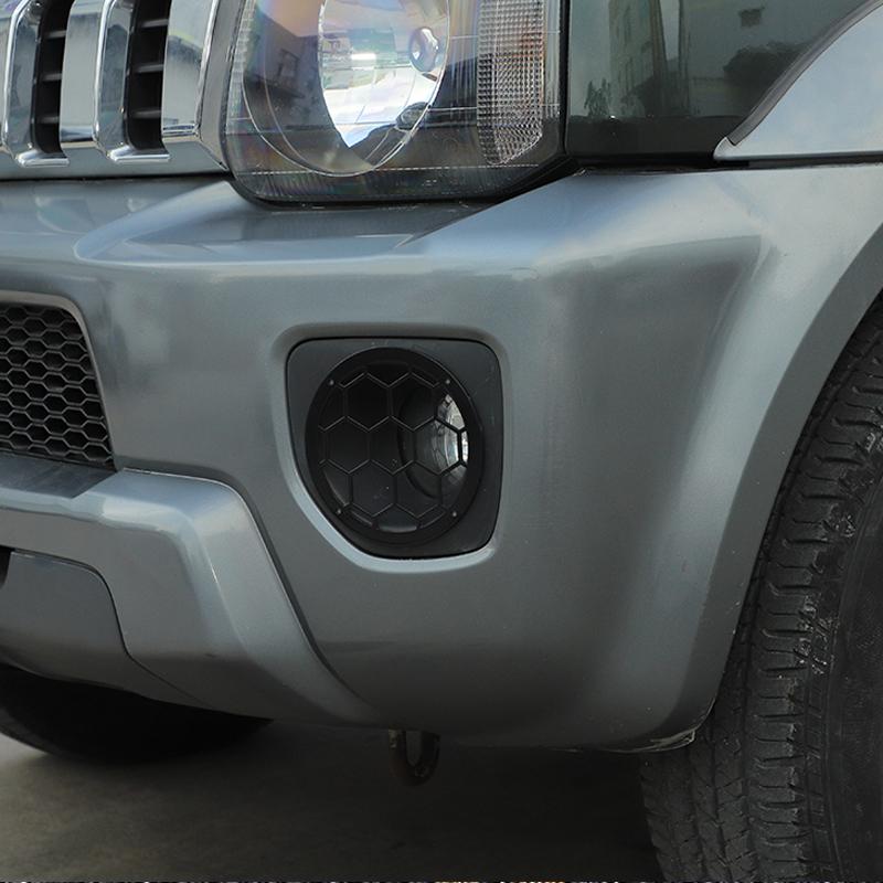 Накладка на переднюю противотуманную фару автомобиля, украшение для защиты противотуманных фар для Suzuki Jimny 2019-2023, металлические аксессуары, 2 шт.(черный)