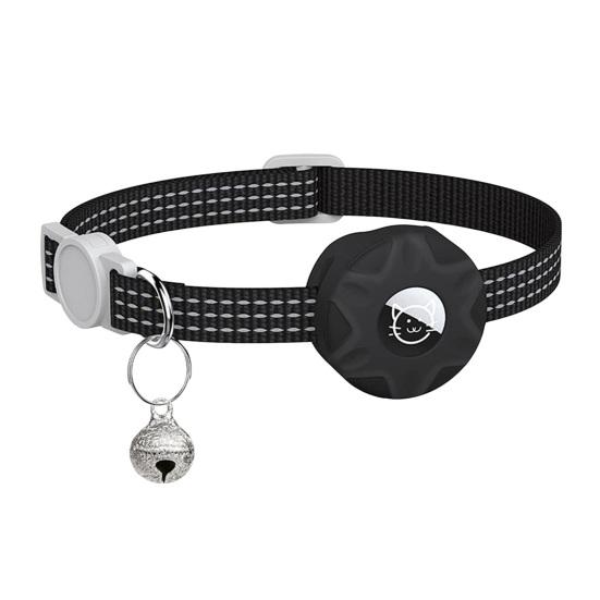 Ошейник-трекер для кошек со светоотражающими полосками, водонепроницаемый регулируемый ошейник для безопасности домашних животных, чехол для обнаружения кошек