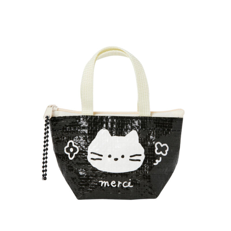 Брезентовый брелок-сумка с кошкой (07005643)