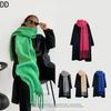 Chic Women Scarf Autumn Winter Mohair Versatile Luxury Green European Shawl Female Soft Warm Thermal Muffler Ladies Y2K Style