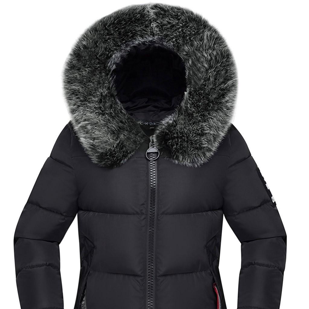 Fashion Women Winter Warm Cotton Hooded Winter Long-Sleeved Overcoat