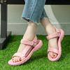 2025 Women's Sports Sandals Beach Shoes Daily Leisure Outdoor Platform Soft Sole Solid Color Velcro Buckle Women's Shoes