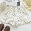 Girls Summer Lace Polka Dot Sleeveless Shirt And Ruffled Shorts Princess Two Piece Outfit Set For Kids