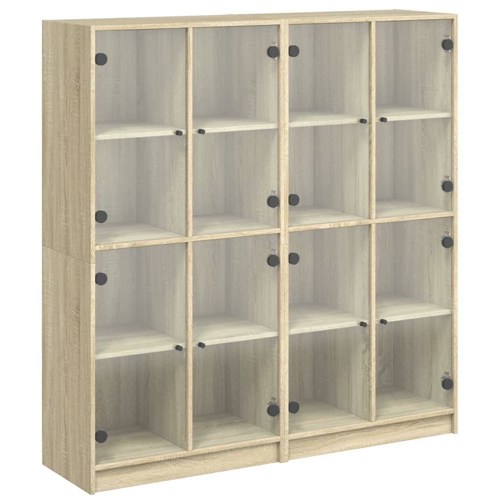 Vidaxl Biblioteczka Z Drzwiczkami, Dąb Sonoma, 136X37X142 Cm