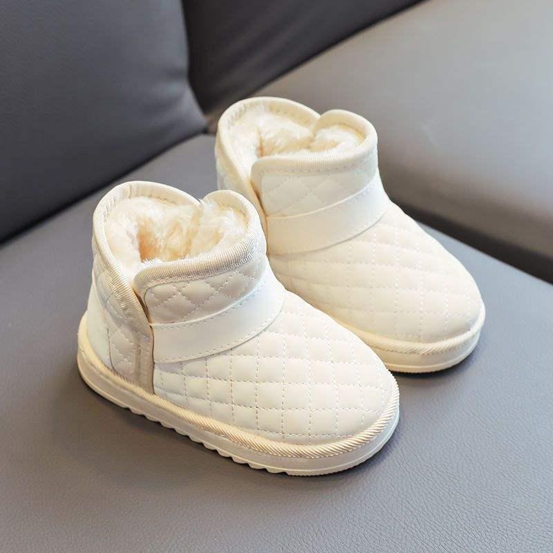 Новые всесезонные теплые водонепроницаемые кожаные снегоступы для девочек с нескользящей подошвой и меховой подкладкой – Идеальны для осени и зимы.