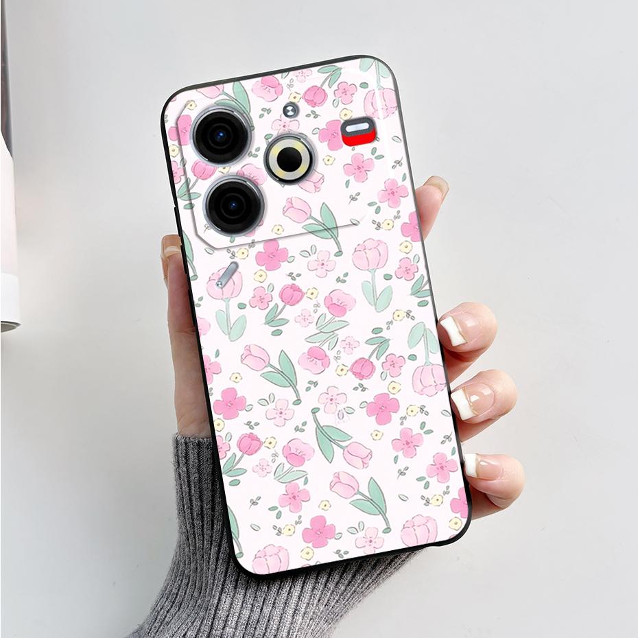 6,78" Для Tecno Pova 6 Neo Чехол Pova6 Neo Задняя крышка Стильный узор Черный силикон Мягкие чехлы для телефона Для Tecno Pova 6 Neo Fundas