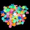100Pcs/Pack Marine Luminous Stones Colorful Stones Simulating Shell Starfish Fish Tank Pebbles Fairy Garden Yard Ornaments