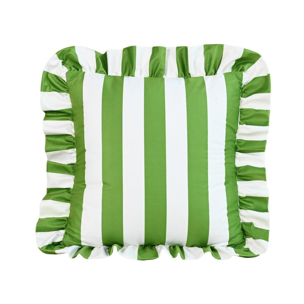 Striped Pillow Case Cover Lotus Leaf Skirt Edge Soft Pillowcase Home Decor Velvet Bedding Pillow Cover Bedroom Living Room