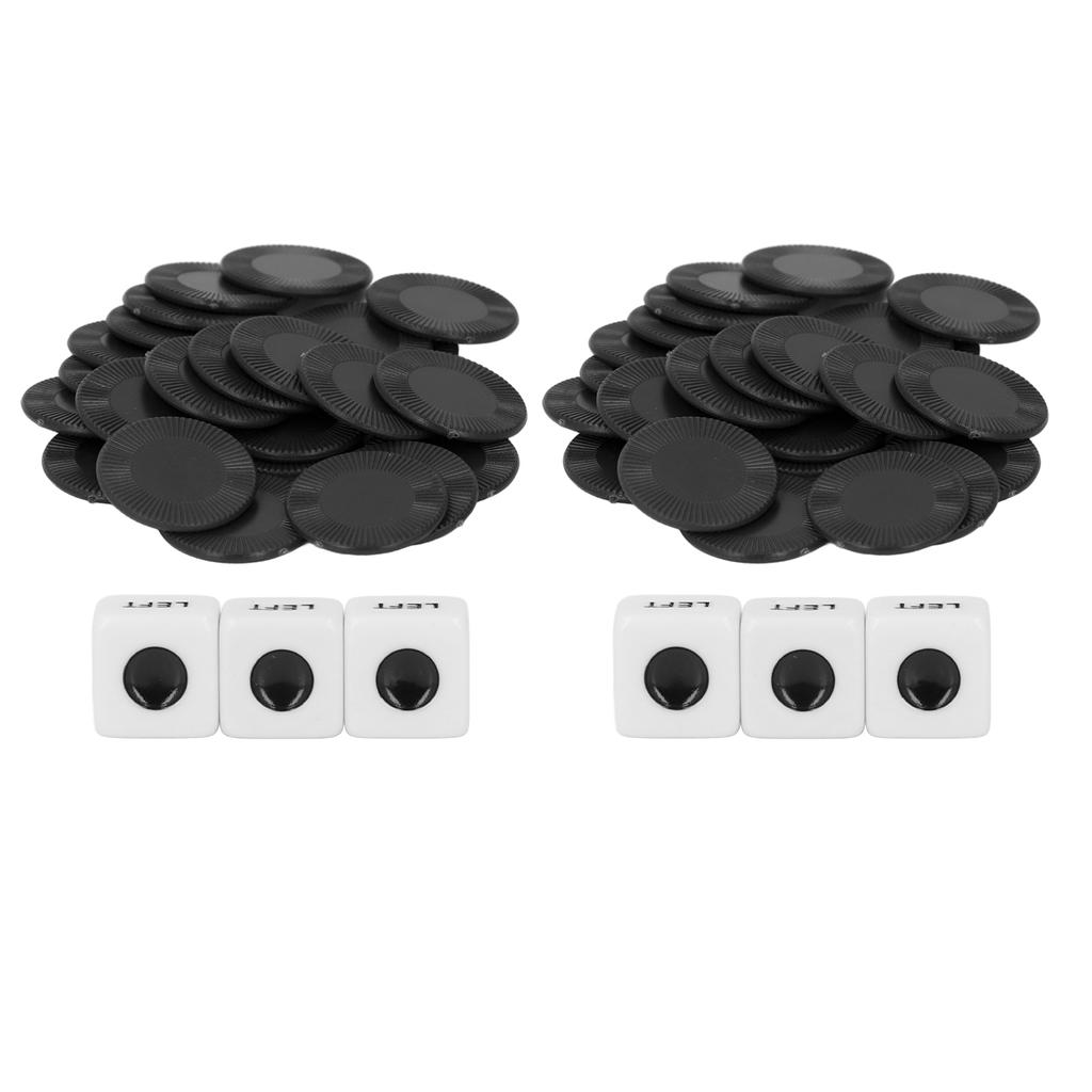 2 Set Left Right Center Dice Multipurpose Fun Innovative Interaction Dice Chip Game Set for Family P