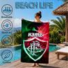 Custom Name Beach Towel Flamengo Team Crest Microfiber Beach Towel, Lightweight for Summer Travel, Swimming Pool Fan Birthday Gift
