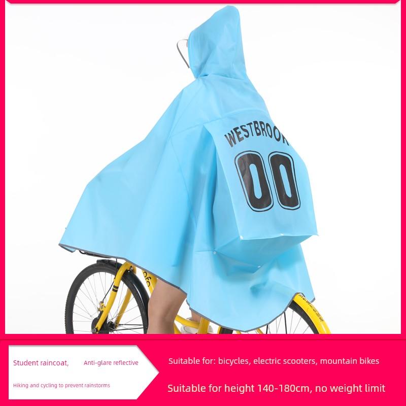 Korean-Style Transparent Single Reflective Bicycle Raincoat for Students