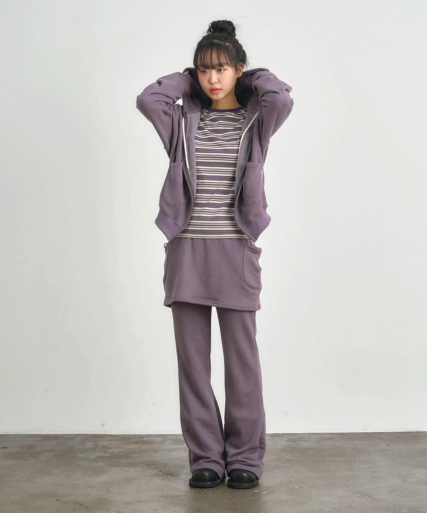 KIJIKO Ke611-Bootcut Skirt Pants Purple