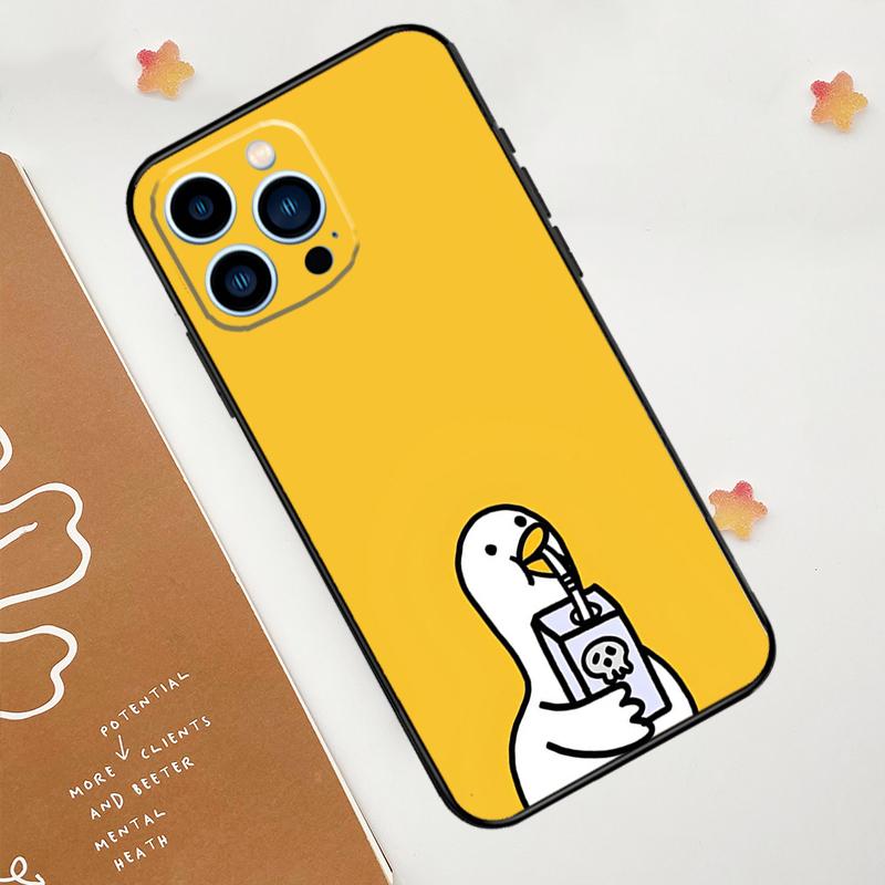 Cartoon Duck Knife Phone Case For iPhone 18 17 Pro Max 11 14 15 16 Pro Max 12 13 mini 16 Plus 16e 17 Air Funda