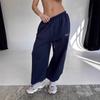 European and American Striped Women's Spring and Autumn Loose Wide Leg Sports Pants
