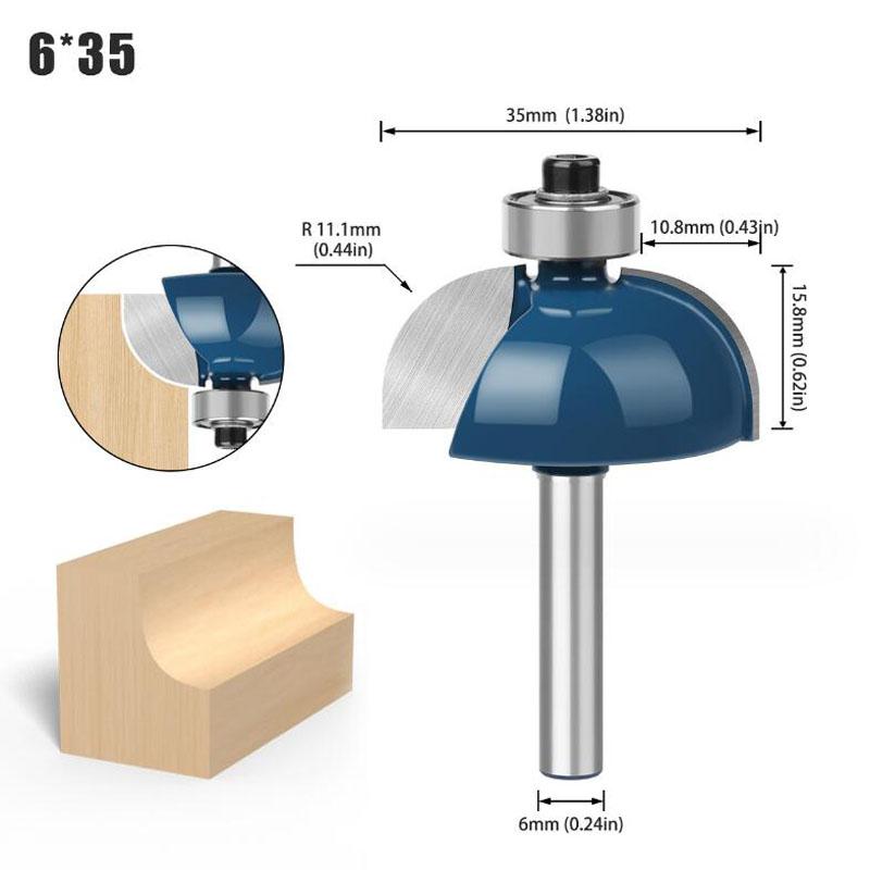 Набор фрез с хвостовиком 6 мм, обрезка, прямой круглый угол, коробка, фрезы для фаски, фрезы, карбид вольфрама, деревообрабатывающие инструменты