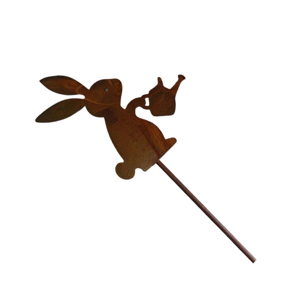 Металлические пасхальные садовые колья для пасхального кролика, наружная пасхальная металлическая табличка для двора с изображением пасхального кролика, декор для газона, пасхальный знак для двора