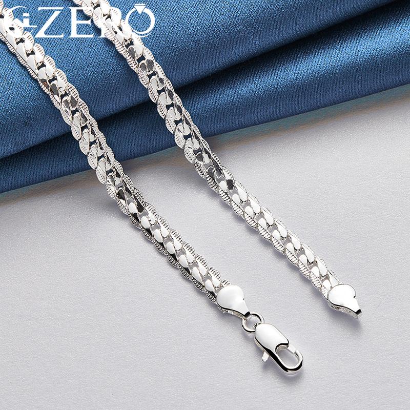 Special Offer 925 Sterling Silver 16/18/20/22/24 Inches Classic 6mm Chain Necklace For Men Women Wedding Fashion Luxury Jewelry