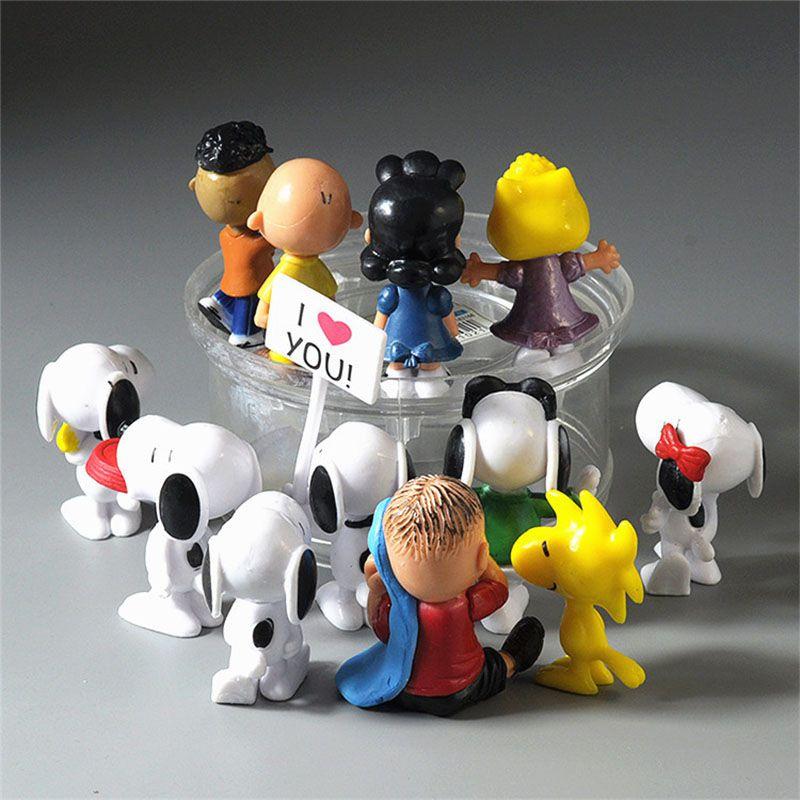 Очаровательный набор из 12 фигурок Peanuts Чарли Браун Снупи Люси Франклин для украшения торта