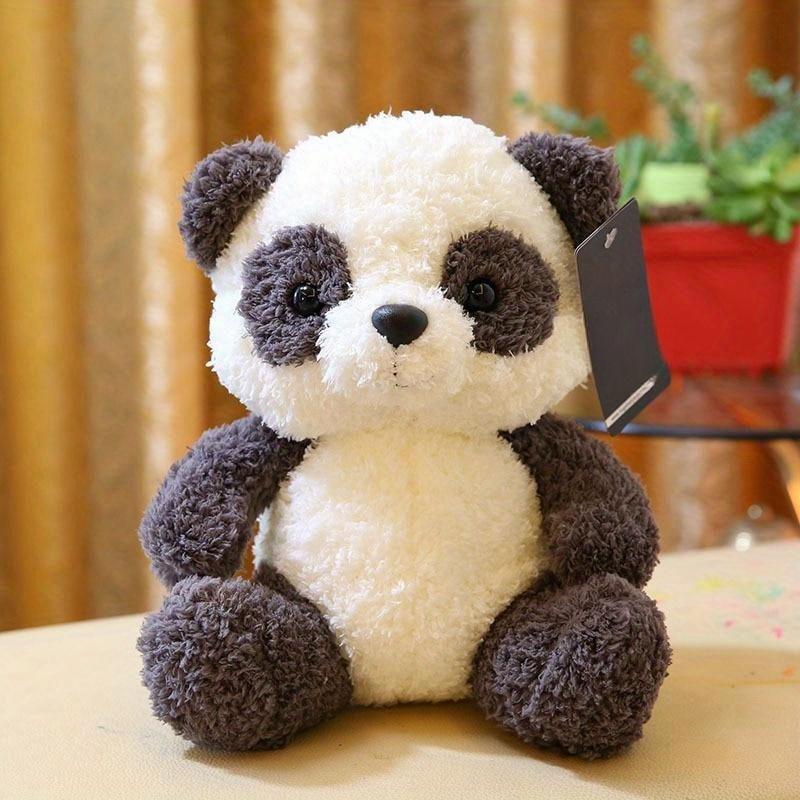 Милая и пушистая мягкая игрушка панда диаметром 22 см - отличный сувенир для детей