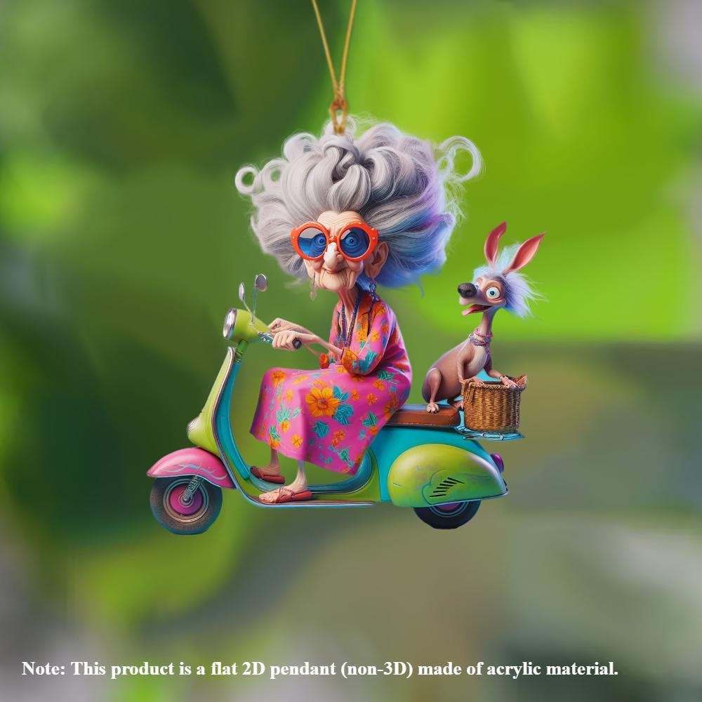 Charming Grandma Collection: 2D Acrylic Flat Photo Pendant - Multipurpose Pendant for Home Decoration Car Pendant Backpack Pendant Keychain