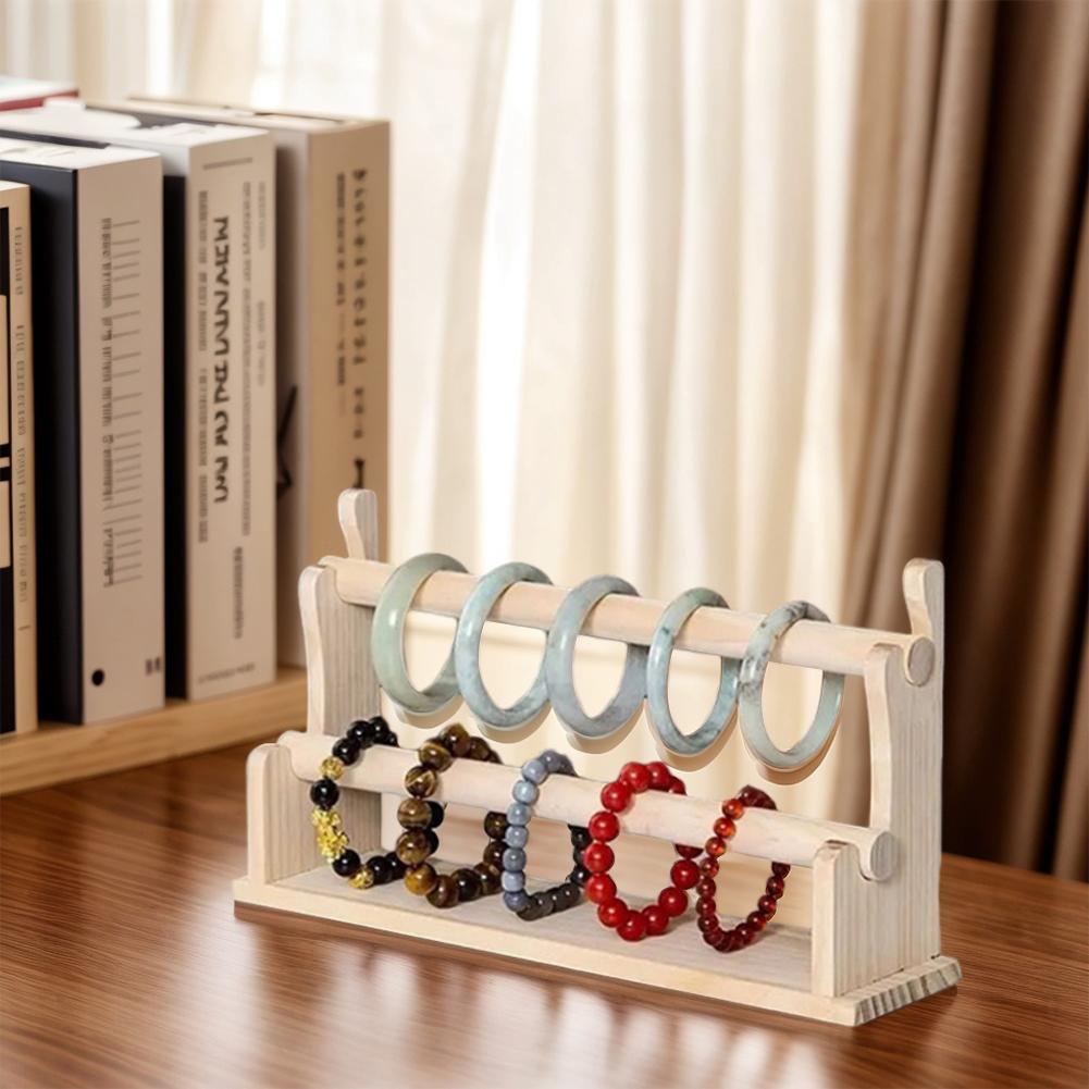 Деревянная подставка для браслетов Многослойный органайзер для браслетов и резинок Многофункциональный органайзер для ювелирных изделий для часов, браслетов и резинок