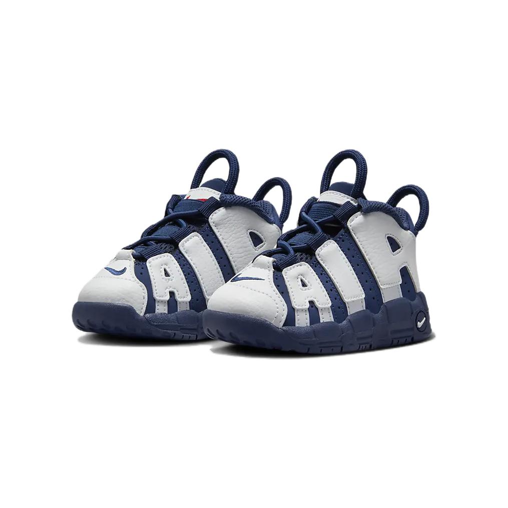 Nike Air More Uptempo Удобные Легкие Защита от ударов Износостойкие Низкие Кроссовки для ходьбы Детская обувь Бело-синие FV5368-100