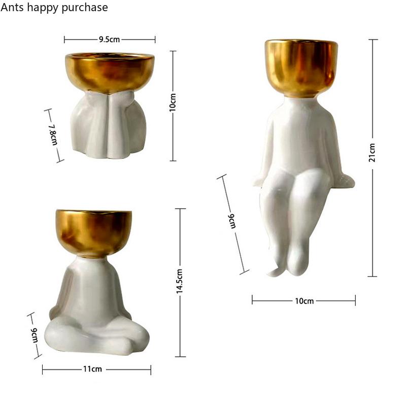 Украшение цветочного горшка с изображением персонажа Украшения для дома Суккулентный цветочный горшок Настольная ваза Горшок для растений Садовые горшки Кашпо Горшечные растения