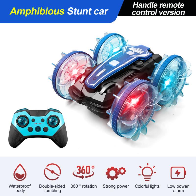 2.4G Amphibious All-Terrain Off-Road Vehicle Double-Sided Stunt Car Four-Wheel Drive Gesture Remote Control Children'S Toy Car