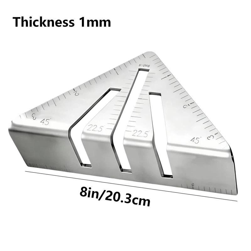 Miter Square Bend Resistant 22.5/45/90 Degree 5/8/10 Inch Metric Tool for Wood Cutting Positioning Work