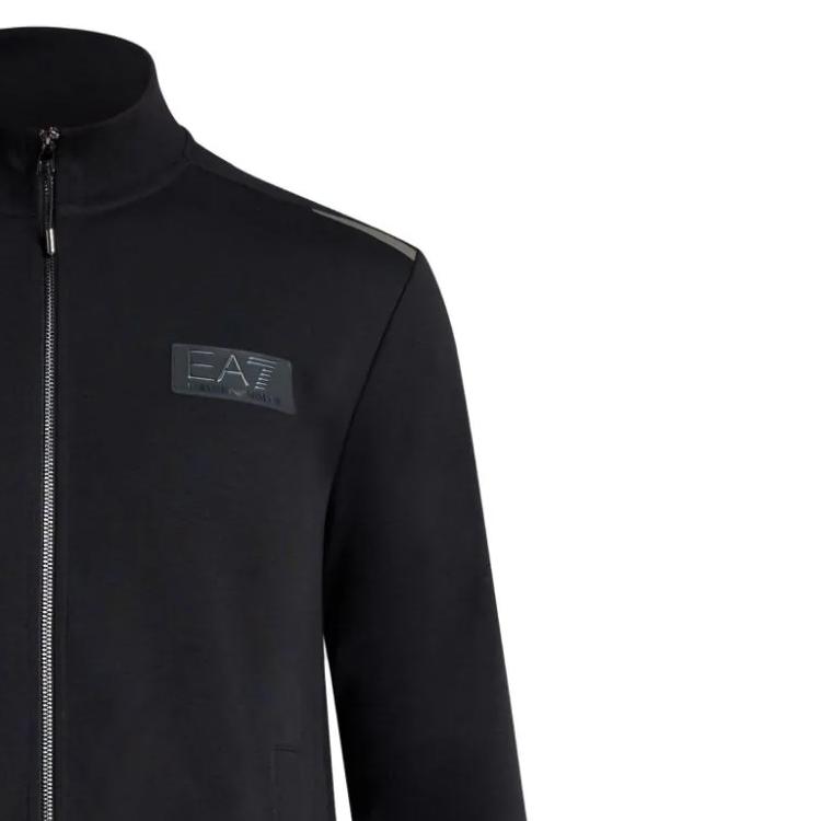 Emporio Armani FW23 Серия EA7 Логотип Буквы Однотонный Принт Молния Повседневная Куртка Мужские куртки Черный 6RPM83-PJARZ-1200