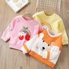 Children's Fashion Plus Cashmere Hoodie Autumn and Winter Girls Cartoon Casual Long Sleeve Base Shirt