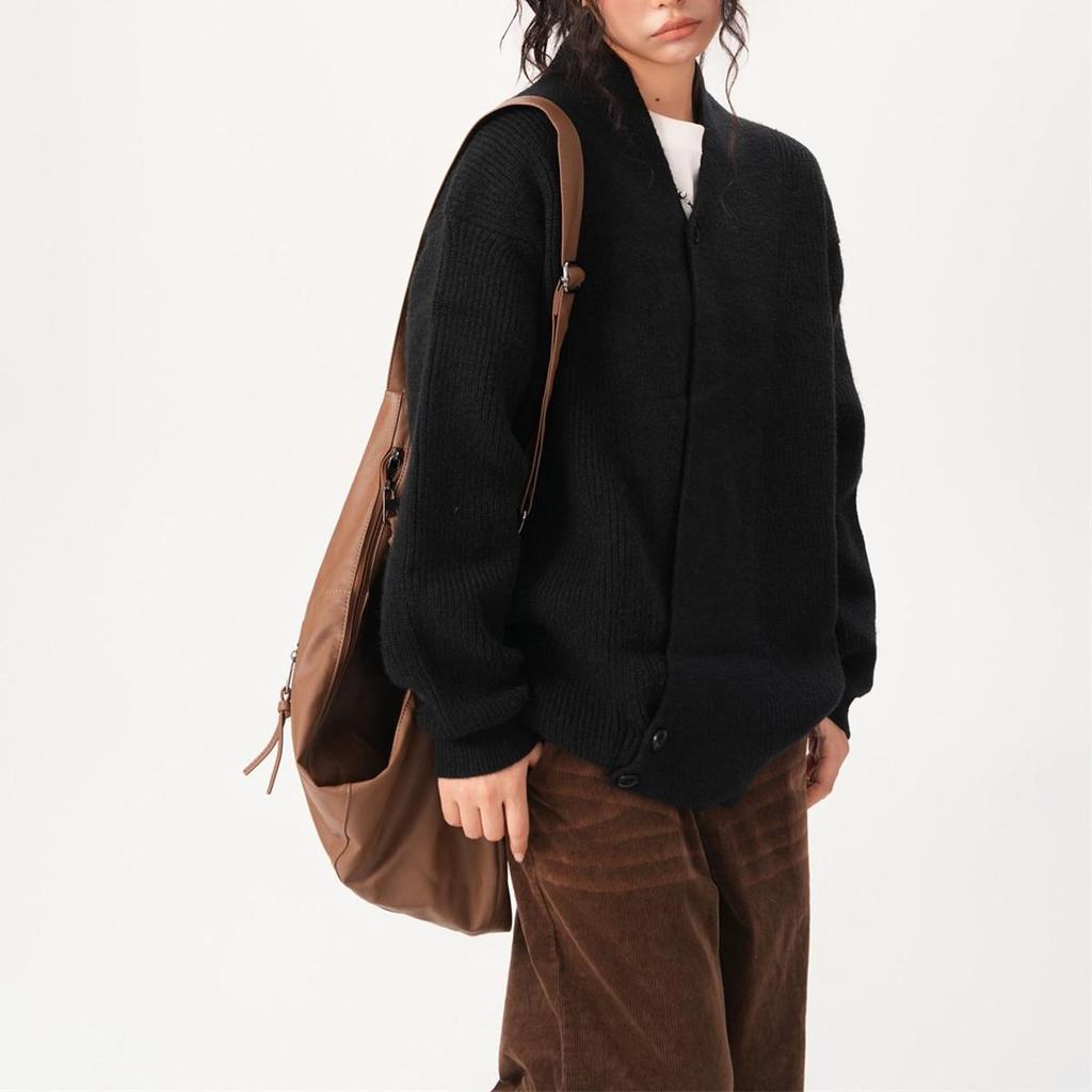 Унисекс Ретро Кардиган с Необычным V-образным Вырезом: Вязаный свитер Осень/Зима