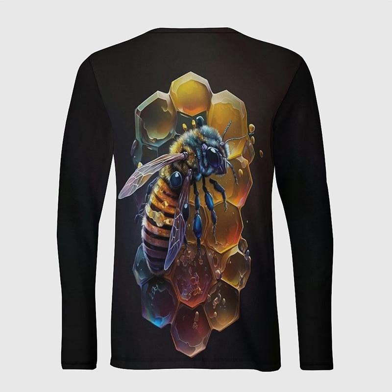 Милая сотовая пчела 3D принт с длинным рукавом футболка для мужчин и женщин одежда повседневная мода уличная спортивная дышащая футболка топы для мужчин