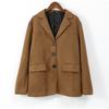 Коричневое пальто для женщин весна отложной воротник длинный рукав женская куртка 2025 мода свободное однобортное женское пальто