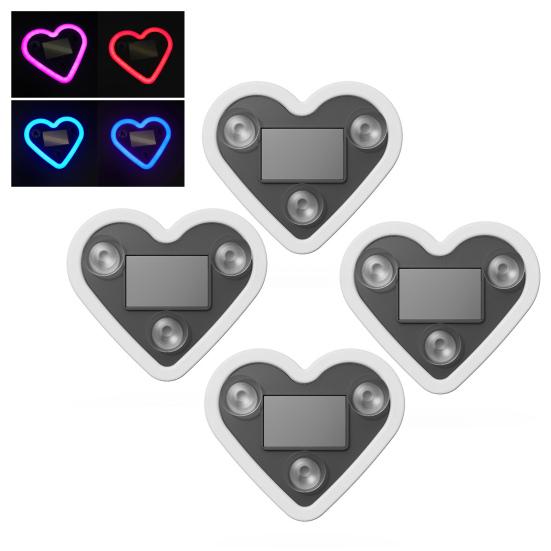 Yousheng Светодиодная неоновая лампа в форме сердца на солнечной батарее для окна автомобиля, беспроводная автоматическая атмосферная лампа, 5 режимов, украшение салона автомобиля с присосками