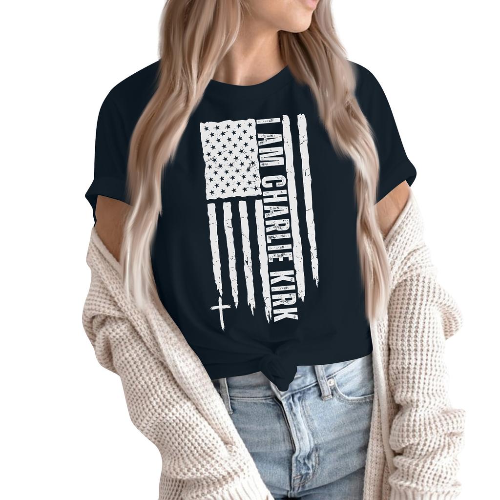 Женские модные повседневные пуловеры с короткими рукавами и круглым вырезом с принтом