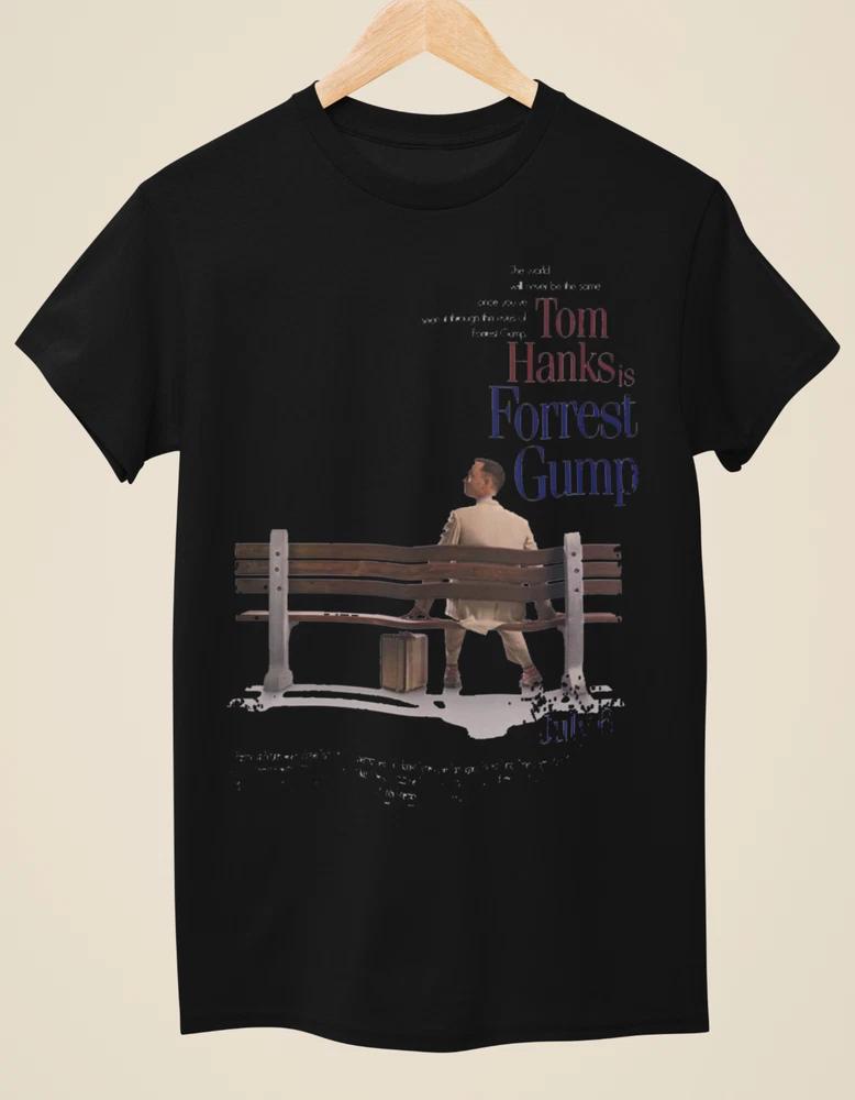 Forrest Gump Movie Poster Inspired Unisex Black TShirt
