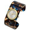 Fieldwork Women's Analog Acetate Bangle Watch, Dark Brown, Flaban ST291-5