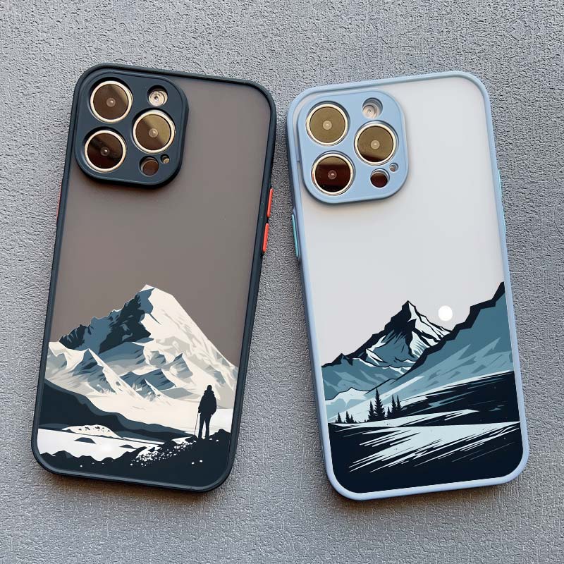 Чехол для телефона с пейзажем туманных гор для iPhone 16 15 14 12 13 mini 11 Pro Max X XS XR SE2 7 8 Plus Ударопрочная задняя крышка Fundas