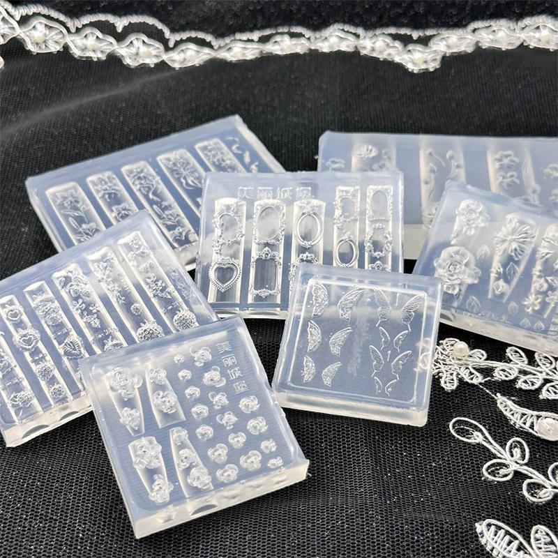 Silicone Nail Mold Rose Flower Shape Nail Decorations Nail Salon Nails Diy Design Nail Salon Stereoscopic Manicure Tool