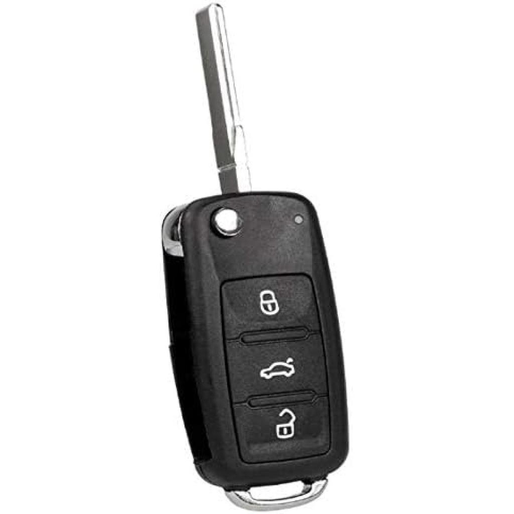 4 Buttons Car Key Case Fob housing for VW GTI Jetta Eos Golf 2011-2016 | P/N: NBG010180T,5K0837202A, 5K0837202AD,Uncut 3+1 Panic ,Folding Flip Remote