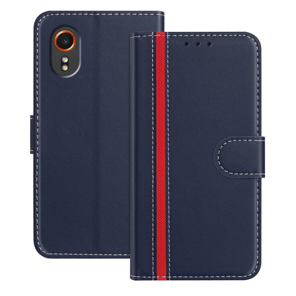 For Samsung Galaxy Xcover7 Phone Cases Wallet Stand Color Splicing Leather Cover with Magnetic Clasp