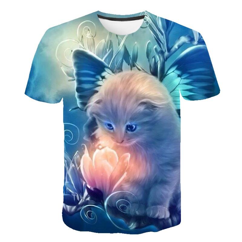 Summer Men's and Women's 3d T-shirts Animal Cat Bear Wolf 3D Printing Clothes Short Sleeve Casual T-shirt XS-5XL