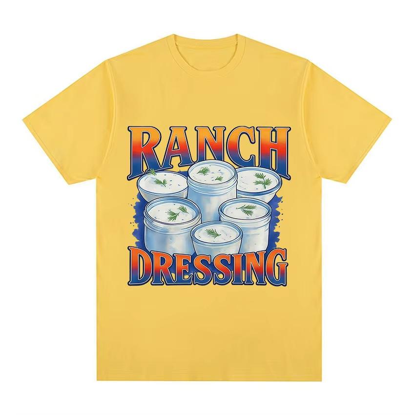 Funny Ranch Dressing Retro Meme Graphic TShirt Unisex Women Casual ONeck Short Sleeve T Shirts Vintage Oversized Cotton Tee Shirt