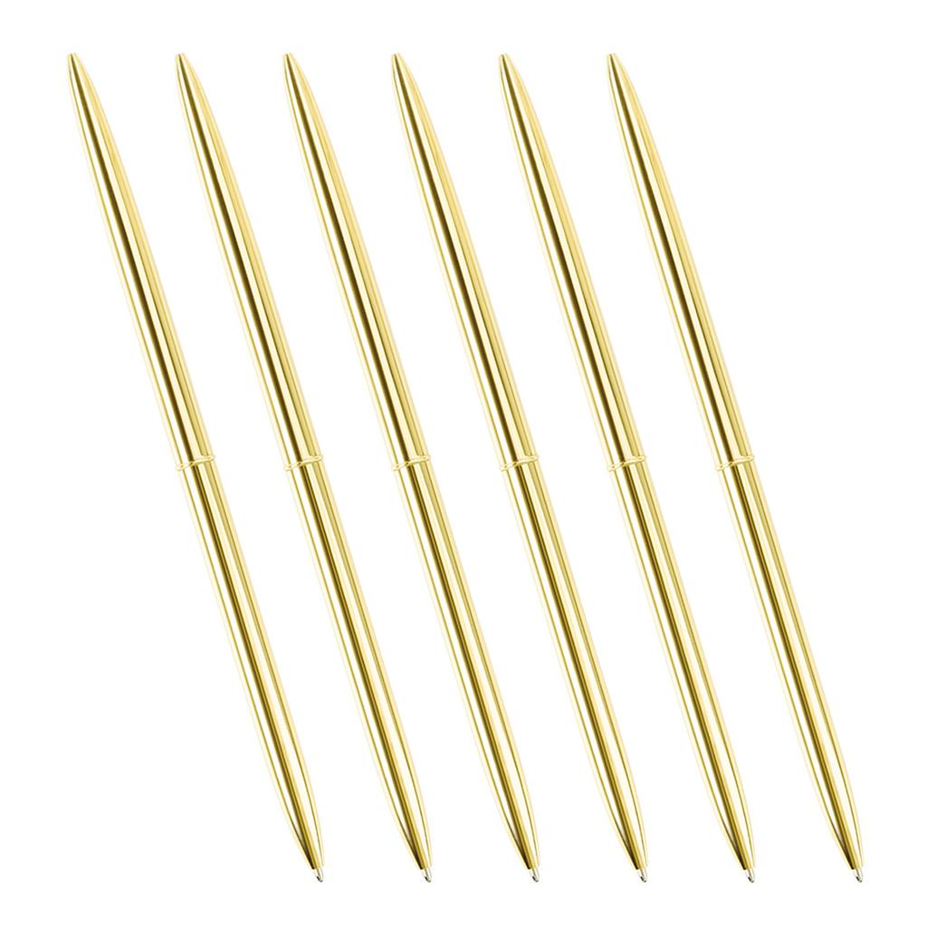 6 шт. Новинка Тонкая шариковая ручка с поворотным механизмом, металлическая шариковая ручка с наконечником 1,0 мм, ручка для письма и подписи, ручка для гостевого входа