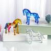 Маленькая прозрачная статуэтка лошади из искусственного хрусталя, коллекционная скульптура животного для