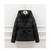 Women’s Short Hooded Windproof Thicken Warm Winter Jacket With Belt