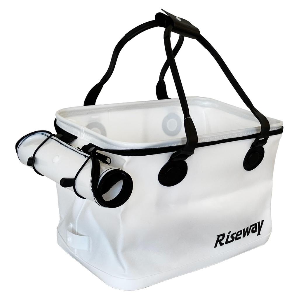 RISEWAY Складное ведро для камней Белое UEV-043 (с крышкой) Рыбалка, 40 см,