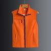 Мужской жилет, повседневный жилет без рукавов с лацканами на молнии, сплошной цвет, дышащий волонтерский общественный рабочий пальто, жилет, женская рабочая одежда, униформа, верхняя одежда